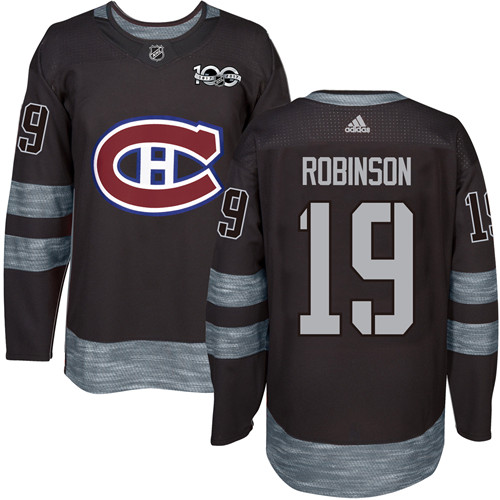 Adidas Canadiens #19 Larry Robinson Black 1917-100th Anniversary Stitched NHL Jersey - Click Image to Close
